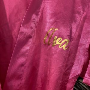 “AVA” Hot Pink Silky Pageant Wardrobe Belted Robe Sz 10